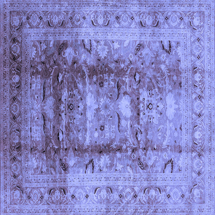 Square Oriental Blue Traditional Rug, urb884blu