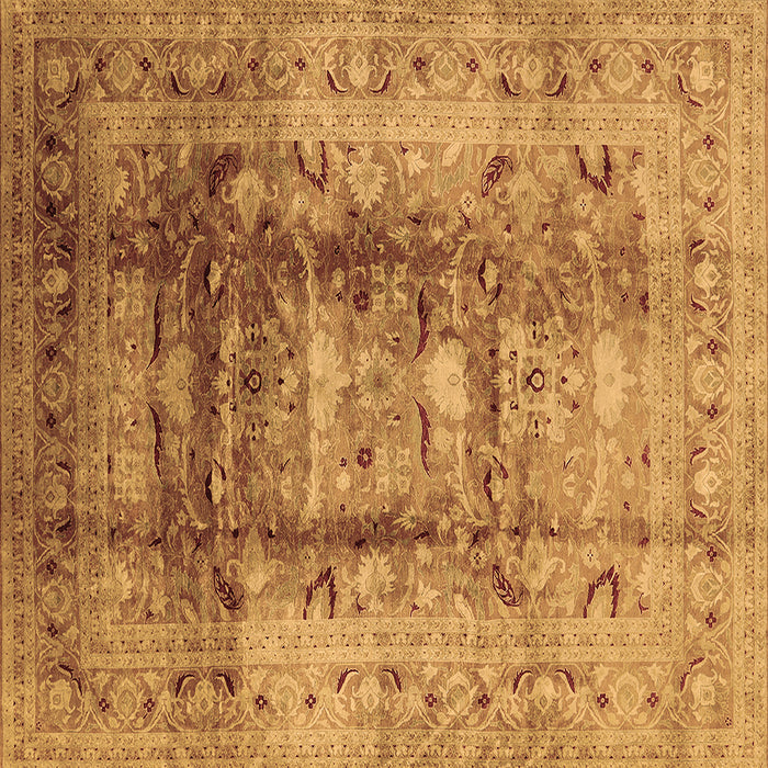 Square Oriental Brown Traditional Rug, urb884brn