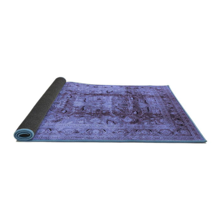 Sideview of Oriental Blue Traditional Rug, urb884blu