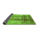 Sideview of Oriental Green Traditional Rug, urb884grn
