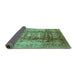 Sideview of Oriental Turquoise Traditional Rug, urb884turq