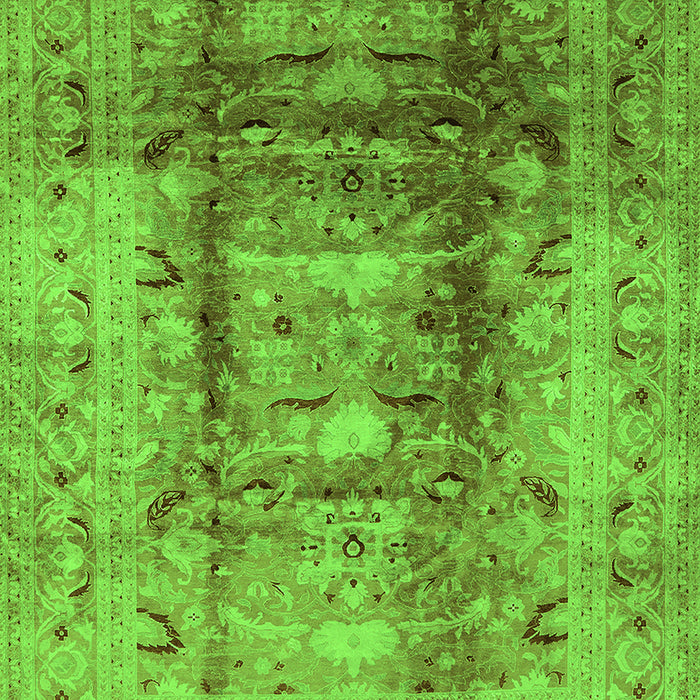 Machine Washable Oriental Green Traditional Area Rugs, wshurb884grn