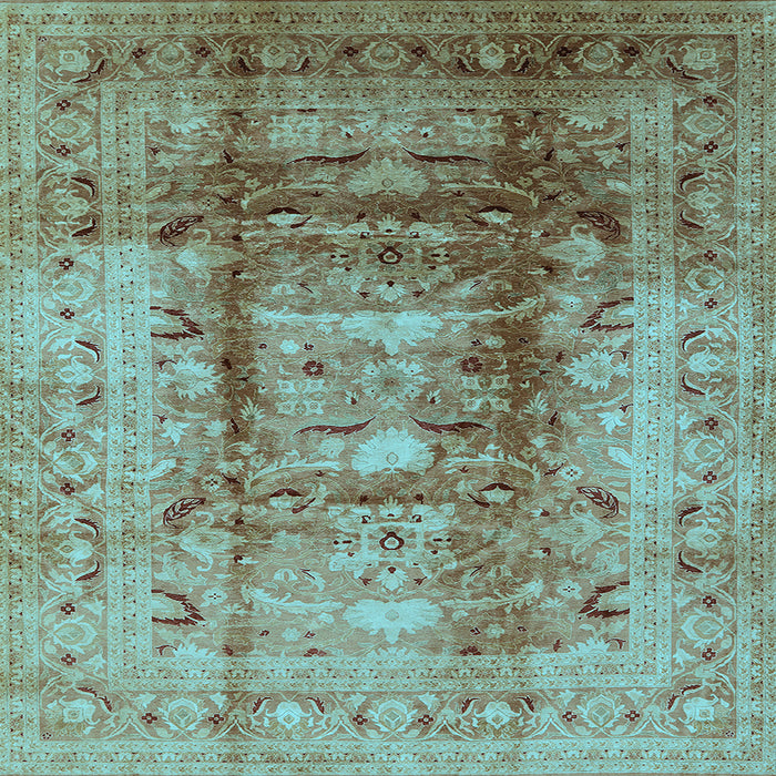 Square Oriental Light Blue Traditional Rug, urb884lblu