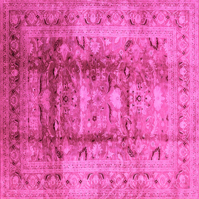 Square Oriental Pink Traditional Rug, urb884pnk