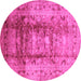 Round Oriental Pink Traditional Rug, urb884pnk