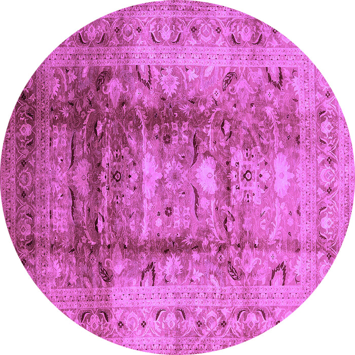 Round Oriental Purple Traditional Rug, urb884pur