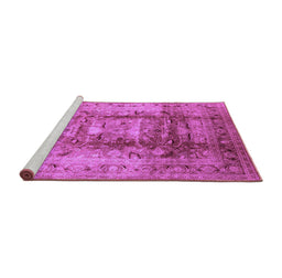 Sideview of Machine Washable Oriental Purple Traditional Area Rugs, wshurb884pur