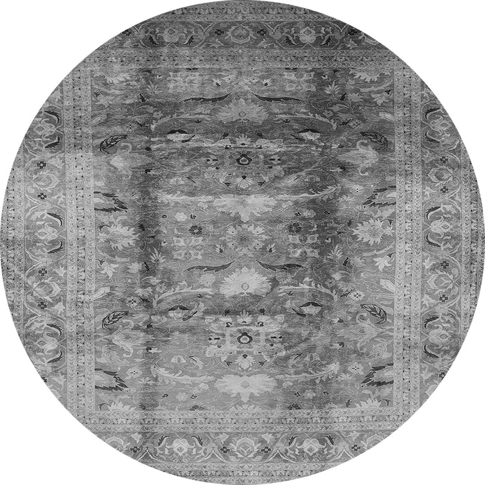 Round Oriental Gray Traditional Rug, urb884gry
