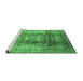 Sideview of Machine Washable Oriental Emerald Green Traditional Area Rugs, wshurb884emgrn
