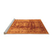 Sideview of Machine Washable Oriental Orange Traditional Area Rugs, wshurb884org