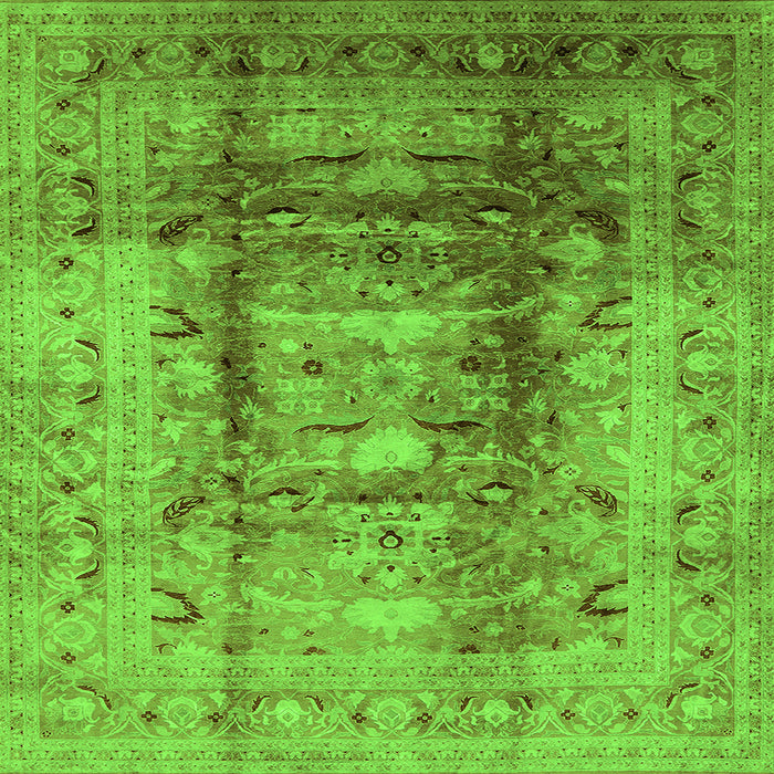 Square Oriental Green Traditional Rug, urb884grn