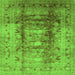 Square Oriental Green Traditional Rug, urb884grn