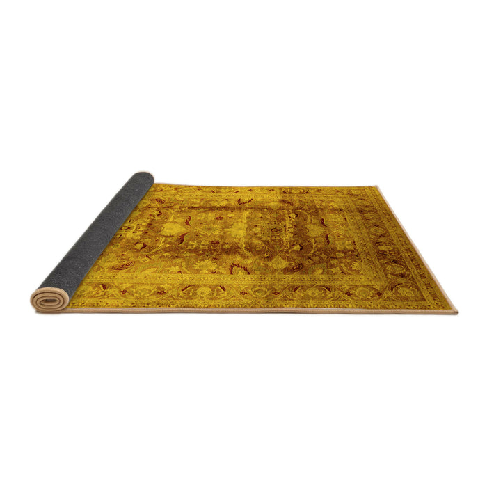Sideview of Oriental Yellow Traditional Rug, urb884yw