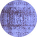 Round Oriental Blue Traditional Rug, urb884blu