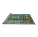 Sideview of Machine Washable Oriental Light Blue Traditional Rug, wshurb884lblu