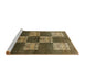 Sideview of Machine Washable Industrial Modern Sepia Brown Rug, wshurb885