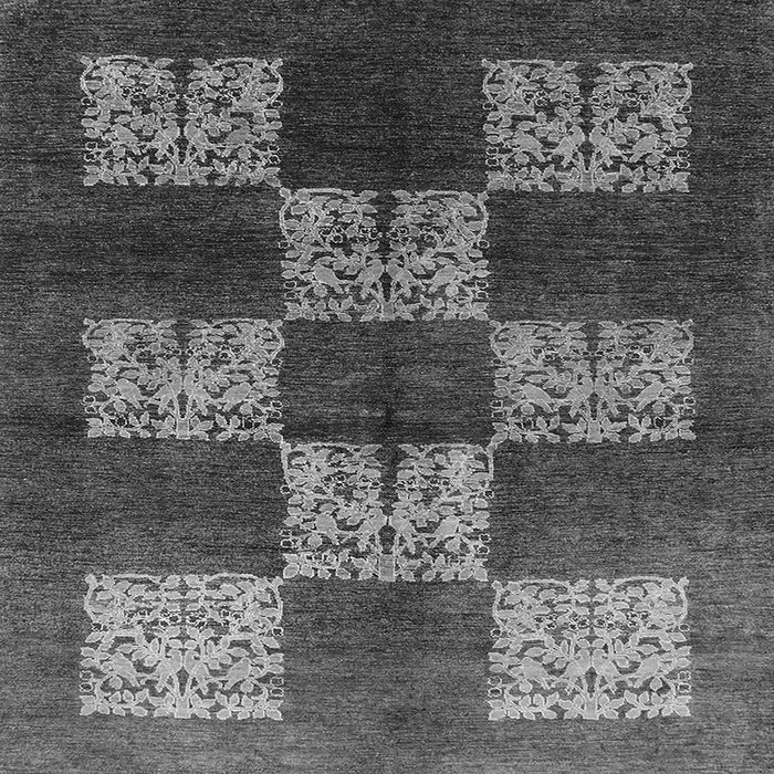Square Oriental Gray Industrial Rug, urb885gry