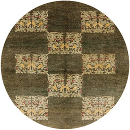 Round Machine Washable Industrial Modern Sepia Brown Rug, wshurb885