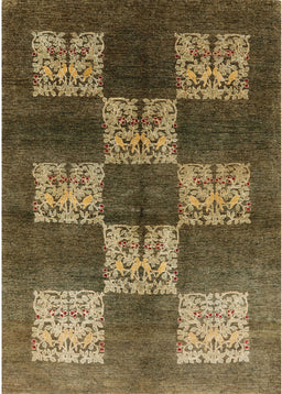 Mid-Century Modern Reddish Brown Oriental Rug, urb885