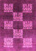 Machine Washable Oriental Pink Industrial Rug, wshurb885pnk