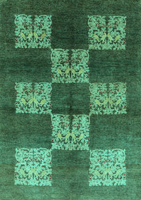 Oriental Turquoise Industrial Rug, urb885turq