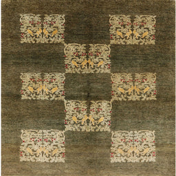 Square Machine Washable Industrial Modern Sepia Brown Rug, wshurb885