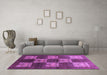 Machine Washable Oriental Purple Industrial Area Rugs in a Living Room, wshurb885pur