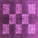 Square Machine Washable Oriental Purple Industrial Area Rugs, wshurb885pur