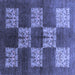 Square Oriental Blue Industrial Rug, urb885blu