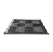 Sideview of Machine Washable Oriental Gray Industrial Rug, wshurb885gry