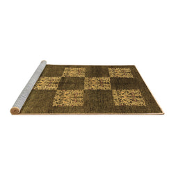 Sideview of Machine Washable Oriental Brown Industrial Rug, wshurb885brn
