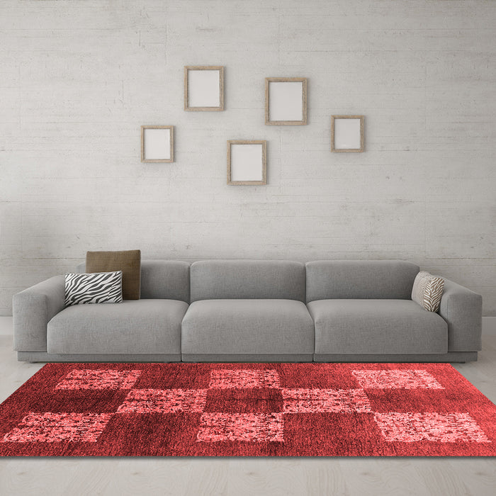 Industrial Red Washable Rugs