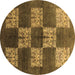 Round Oriental Brown Industrial Rug, urb885brn