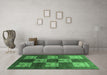 Machine Washable Oriental Emerald Green Industrial Area Rugs in a Living Room,, wshurb885emgrn