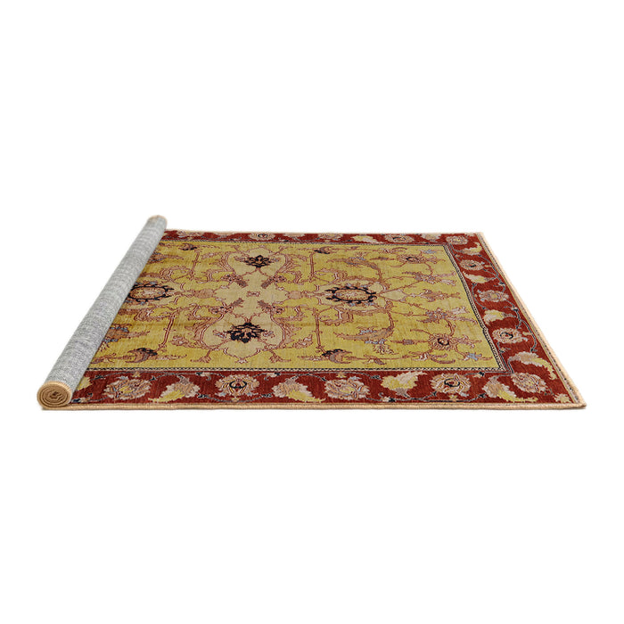 Sideview of Machine Washable Industrial Modern Red Rug, wshurb886