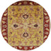 Round Mid-Century Modern Red Oriental Rug, urb886