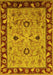 Machine Washable Oriental Yellow Traditional Rug, wshurb886yw