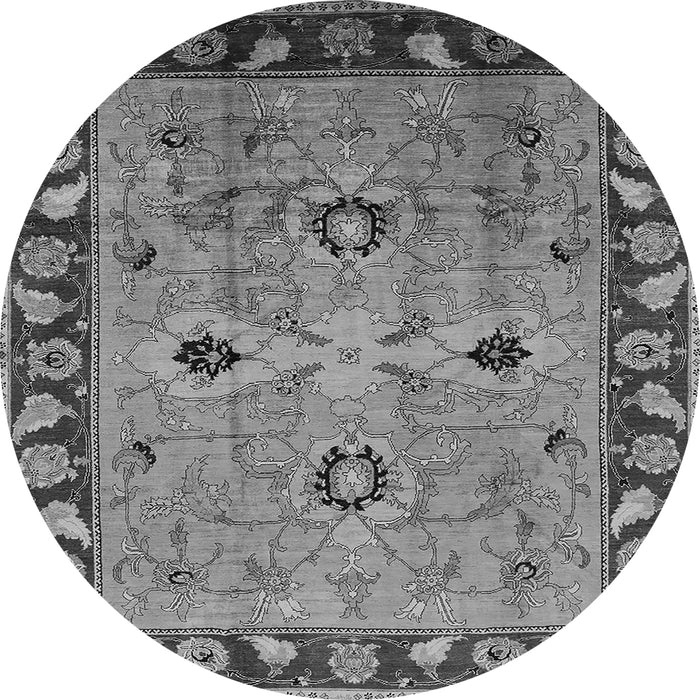 Round Oriental Gray Traditional Rug, urb886gry