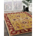 Mid-Century Modern Red Oriental Rug in Family Room, urb886