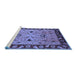 Sideview of Machine Washable Oriental Blue Traditional Rug, wshurb886blu