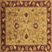 Square Oriental Brown Traditional Rug, urb886brn