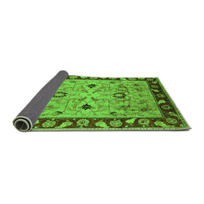 Sideview of Oriental Green Traditional Rug, urb886grn