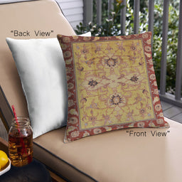 Front View of Mid-Century Modern Urban Square Red Throw Pillow, 18 inch by 18 inch, pwurb886