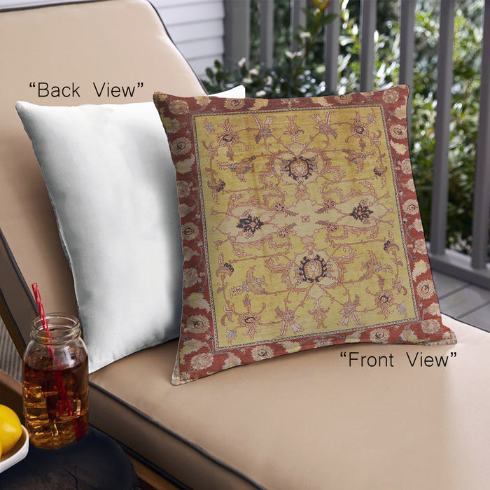 Front View of Mid-Century Modern Urban Square Red Throw Pillow, 18 inch by 18 inch, pwurb886