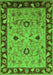 Machine Washable Oriental Green Traditional Area Rugs, wshurb886grn