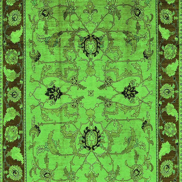 Machine Washable Oriental Green Traditional Area Rugs, wshurb886grn