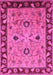 Machine Washable Oriental Pink Traditional Rug, wshurb886pnk