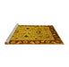 Sideview of Machine Washable Oriental Yellow Traditional Rug, wshurb886yw