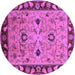 Round Oriental Purple Traditional Rug, urb886pur