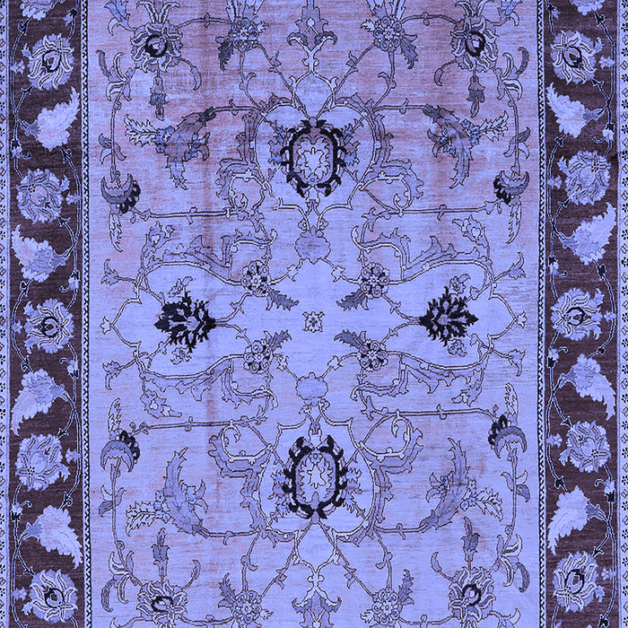 Machine Washable Oriental Blue Traditional Rug, wshurb886blu